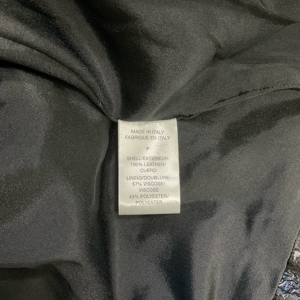 Theory Women's Polished Black 100% Leather Oberon A-line Swing Jacket Size P - Picture 12 of 16